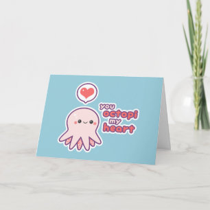 Cartes Pour Fêtes Annuelles Funny Octopus Valentine