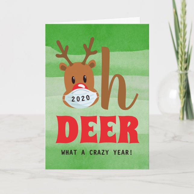 Cartes Pour Fêtes Annuelles Funny Oh DeER Qu'est-ce qu'un an de masques Joyeux (Devant)