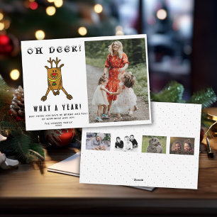 Cartes Pour Fêtes Annuelles Funny Oh Deer What a Year Christmas Photo collage