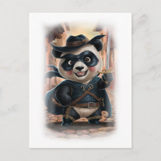 Cartes Pour Fêtes Annuelles Funny Panda Movie Hero Character on a White