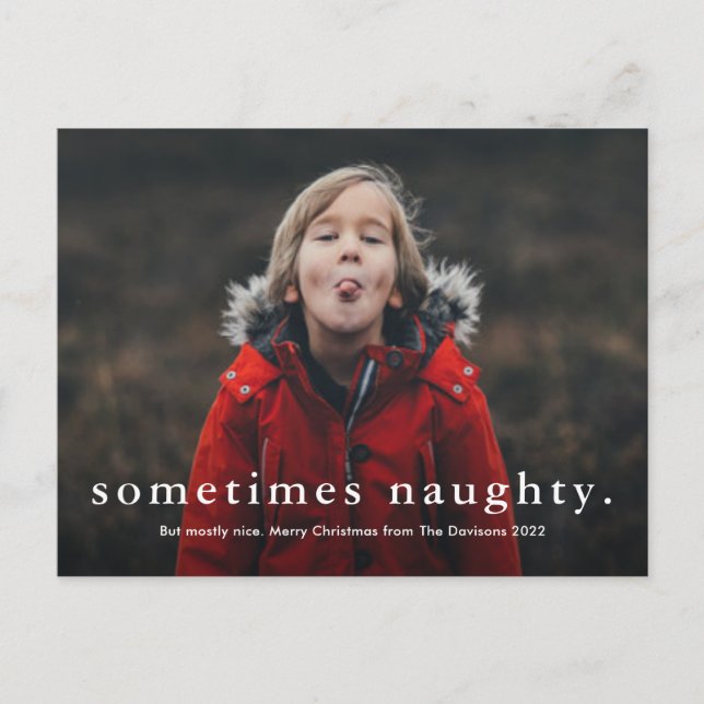 Cartes Pour Fêtes Annuelles Funny Parfois Naughty 3 Photo Joyeux Noël (Devant)
