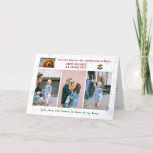 Cartes Pour Fêtes Annuelles Funny Pawsitive Chien Chat 4 Photos Minimaliste Mo