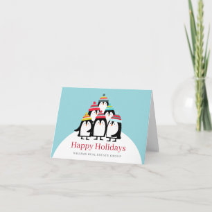 Cartes Pour Fêtes Annuelles Funny Penguin Christmas Corporate Greeting