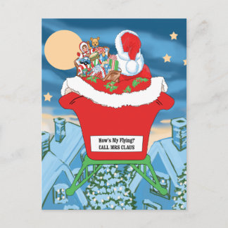 Cartes Pour Fêtes Annuelles Funny Père Noël Humour de Noël Comment est mon vol