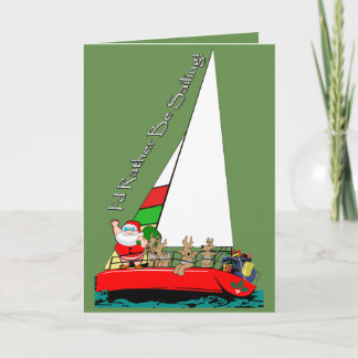 Cartes Pour Fêtes Annuelles Funny Père Noël Plutôt naviguer marin de Noël