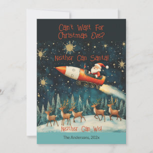 Cartes Pour Fêtes Annuelles Funny Père Noël Retro Christmas Eve Appartement de