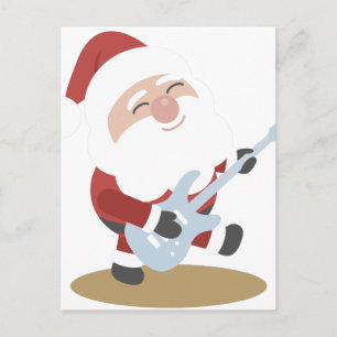 Cartes Pour Fêtes Annuelles Funny Père Noël Rocker Musicien Guitare cadeau de