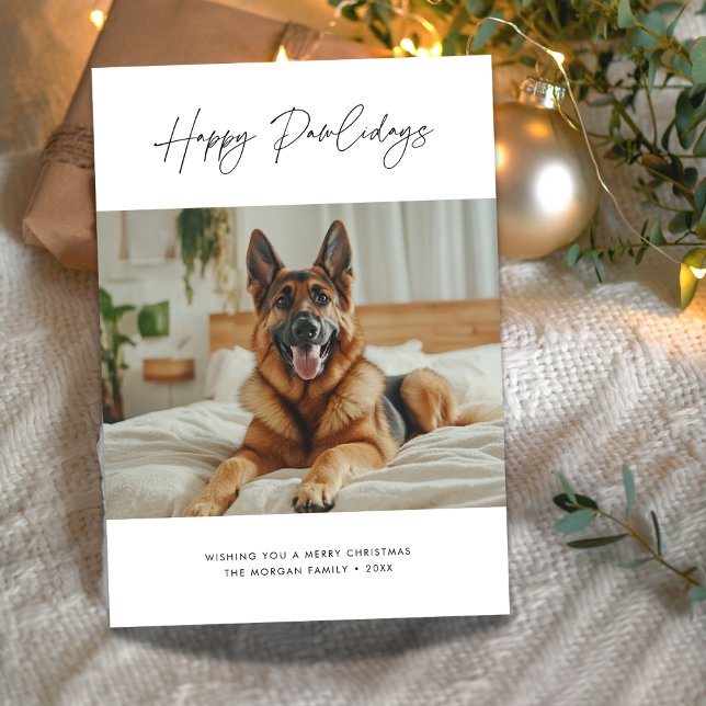 Cartes Pour Fêtes Annuelles Funny Pet Christmas Greeting German Shepherd Dog (Créateur téléchargé)