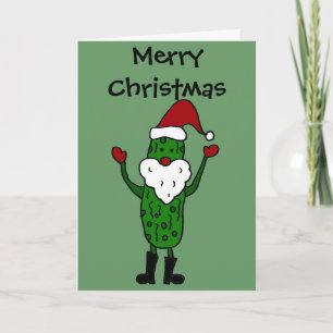Cartes Pour Fêtes Annuelles Funny Pickle Père Noël Design de Noël