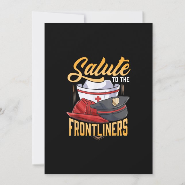 Cartes Pour Fêtes Annuelles Funny Police Pompier Frontliner Infirmière Cadeaux (Devant)