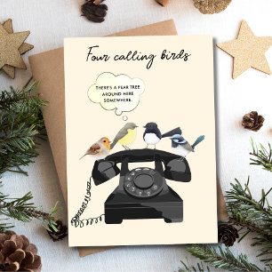 Cartes Pour Fêtes Annuelles Funny Quatre Appels Oiseaux Noël