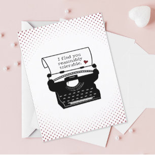 Cartes Pour Fêtes Annuelles Funny Retro Je te trouve Tolérable Saint Valentin