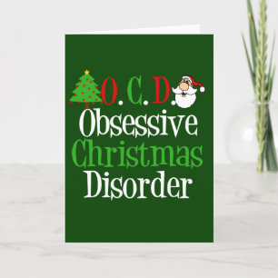 Cartes Pour Fêtes Annuelles Funny Rouge Vert Noël Obsédé