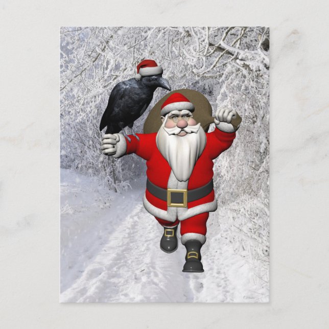 Cartes Pour Fêtes Annuelles Funny Santa Claus aime Ravens (Devant)