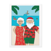 Funny Santa Claus Beach Noël
