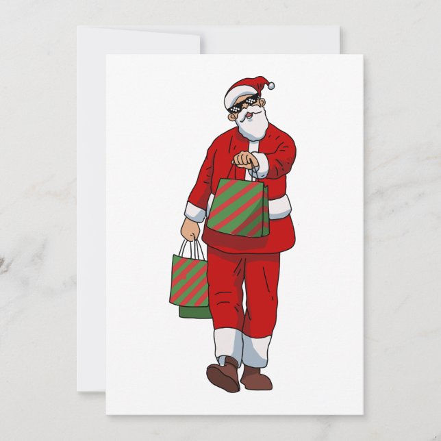 Cartes Pour Fêtes Annuelles Funny santa claus shopping (Devant)