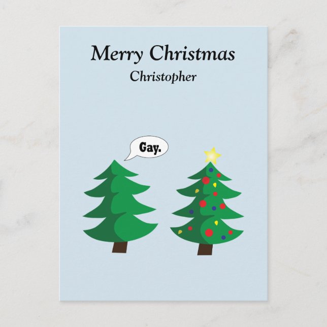 Cartes Pour Fêtes Annuelles Funny sapin de Noël (Devant)