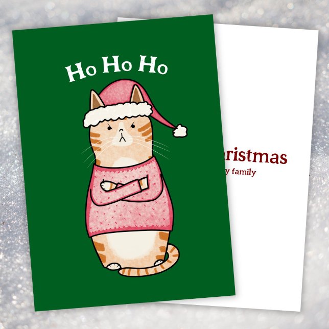 Cartes Pour Fêtes Annuelles Funny Sarcastic Orange Chat Noël (Créateur téléchargé)