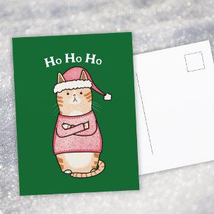 Cartes Pour Fêtes Annuelles Funny Sarcastic Orange Chat Noël