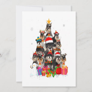 Cartes Pour Fêtes Annuelles Funny Schnauzer Christmas Tree animal Amoureux des