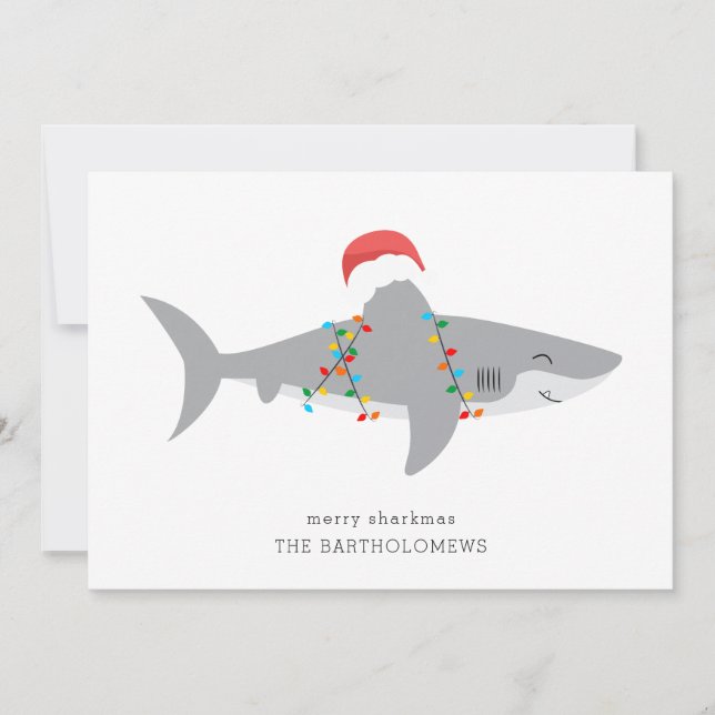 Cartes Pour Fêtes Annuelles Funny Shark Photo Holiday Card (Devant)