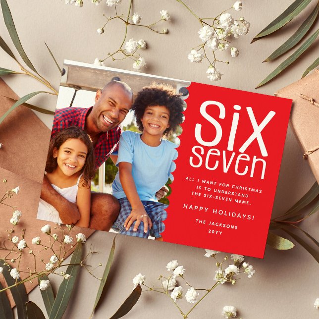 Cartes Pour Fêtes Annuelles Funny SIX-SEVEN Family Photo Christmas (Créateur téléchargé)
