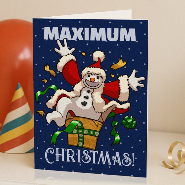 Cartes Pour Fêtes Annuelles Funny Snowman Maximum Christmas Surprise Cartoon (Créateur téléchargé)