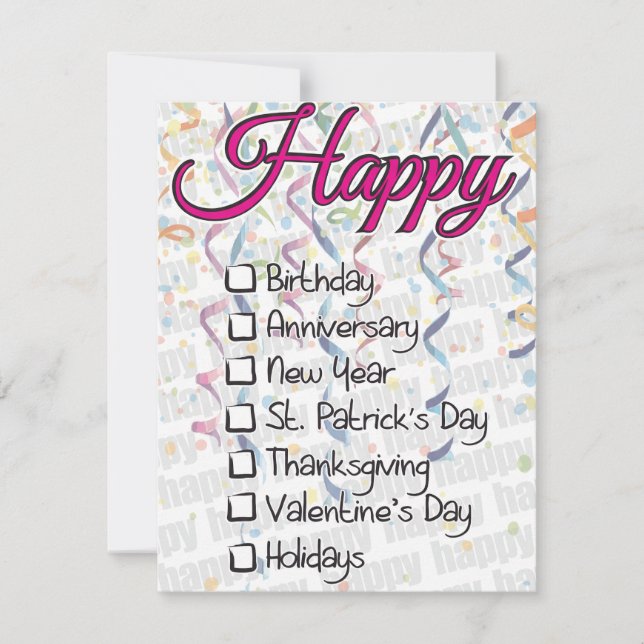 Cartes Pour Fêtes Annuelles Funny St Patricks Day Checkbox Card (Devant)