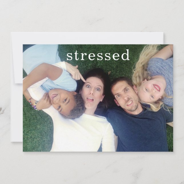 Cartes Pour Fêtes Annuelles Funny Stress No Blessed Christmas Photo Card (Devant)