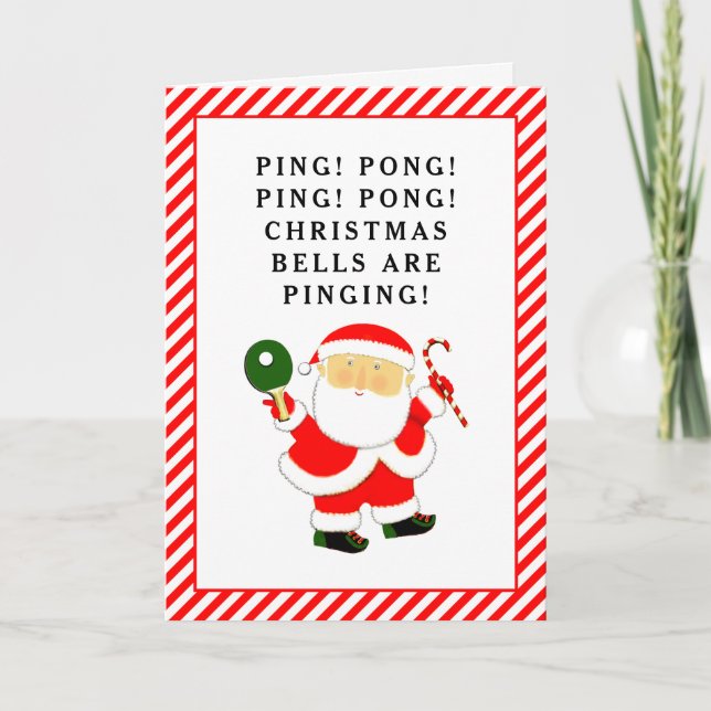 Cartes Pour Fêtes Annuelles Funny Tennis de table Noël (Devant)