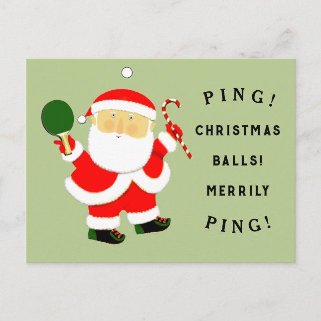 Cartes Pour Fêtes Annuelles Funny Tennis de table Noël (Devant)