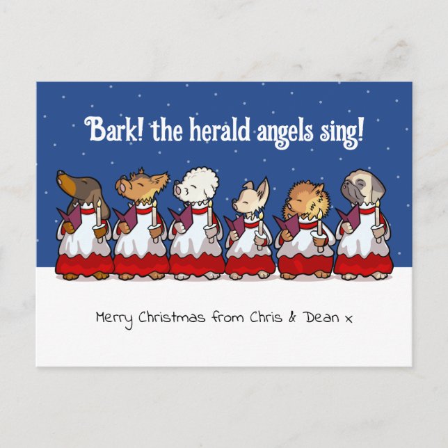 Cartes Pour Fêtes Annuelles Funny Toy Dog Christmas Choir Dachshund Cartoon (Devant)