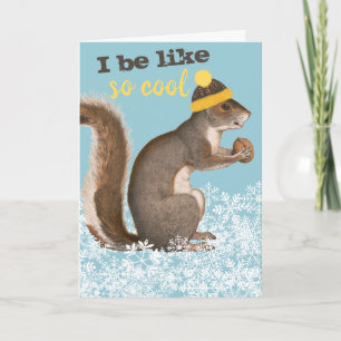 Cartes Pour Fêtes Annuelles Funny tricot d'écureuil crochet fait main Noël