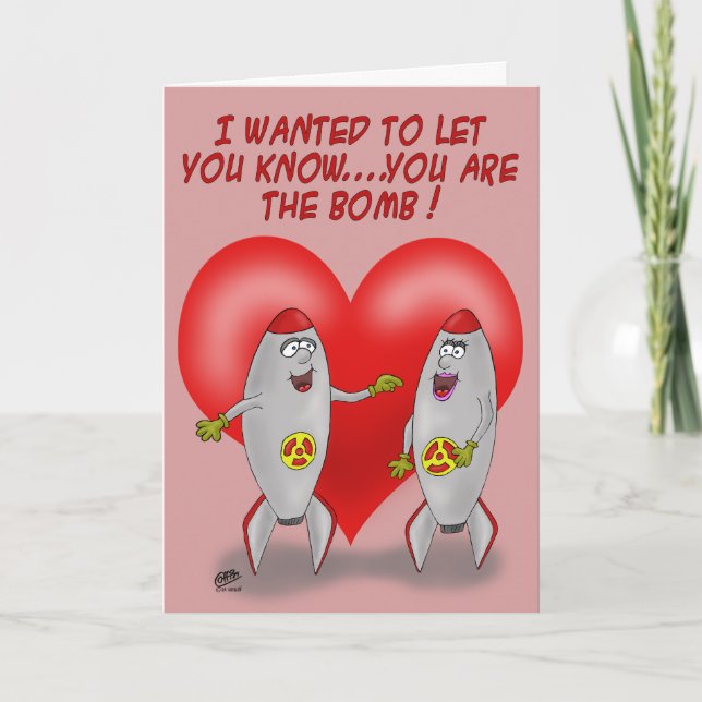 Cartes Pour Fêtes Annuelles Funny Valentine Cards : Vous êtes la bombe (Devant)