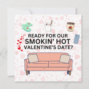 Cartes Pour Fêtes Annuelles Funny Valentine Smokin' Hot Date Night Card