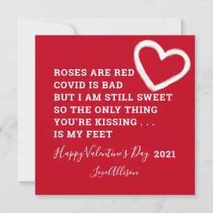 Cartes Pour Fêtes Annuelles Funny Valentines Day 2021 Covid Poem