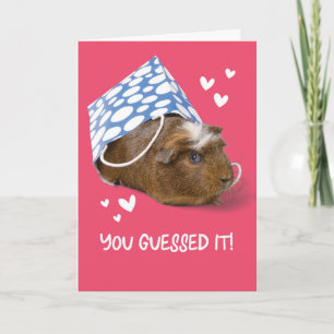 Cartes Pour Fêtes Annuelles Funny Valentines Day Guinée Cochon dans un sac cad