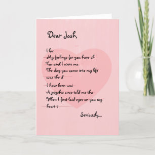Cartes Pour Fêtes Annuelles Funny Valentine's Day Humoristique Coeur petit ami