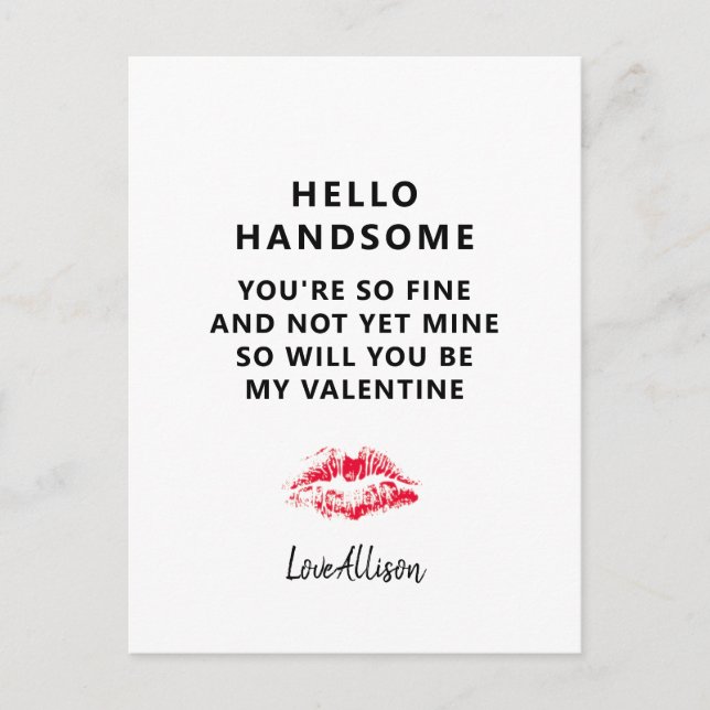 Cartes Pour Fêtes Annuelles Funny Valentines Day Poème ami de garçon Personnal (Devant)