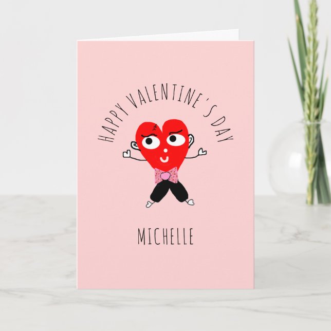 Cartes Pour Fêtes Annuelles Funny Valentines Jour Coeur Rouge Nom romantique (Devant)