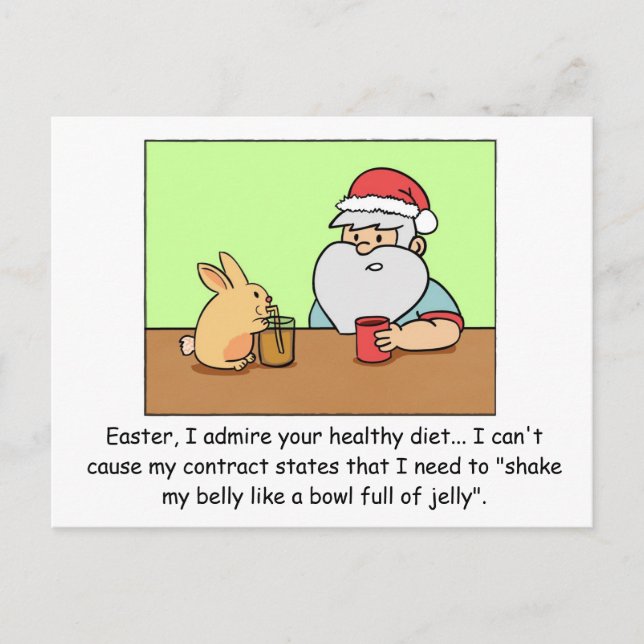 Cartes Pour Fêtes Annuelles Funny X'mas Postcard : Père Noël se plaint de son  (Devant)