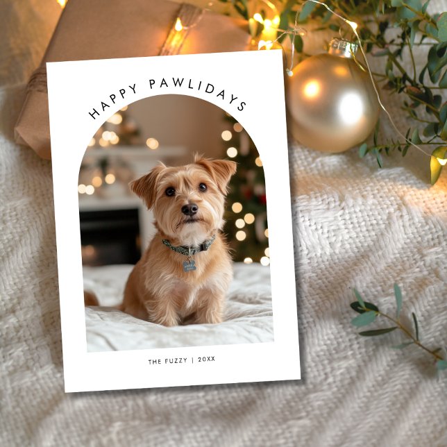 Cartes Pour Fêtes Annuelles Furie Photo Funny Pawlidays Chien Animal de Compag (Créateur téléchargé)