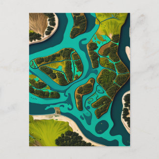 Cartes Pour Fêtes Annuelles Futuristic Marshlands