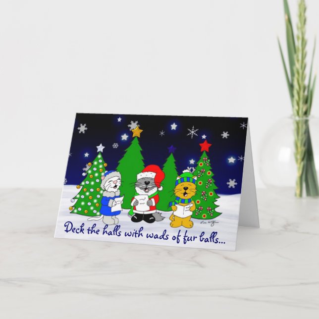 Cartes Pour Fêtes Annuelles 'Fuzzy Carolers' (Devant)