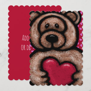 Cartes Pour Fêtes Annuelles Fuzzy Teddy Bear Valentine