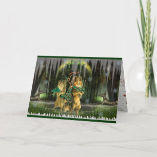 Cartes Pour Fêtes Annuelles Gaelic Dogs Scottish Irish Holiday Card