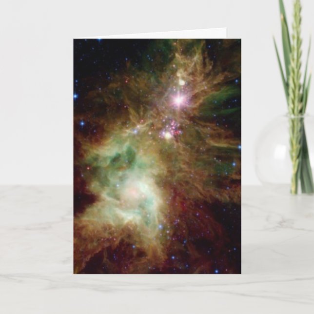 Cartes Pour Fêtes Annuelles Galaxie d'arbre de Noël (Devant)