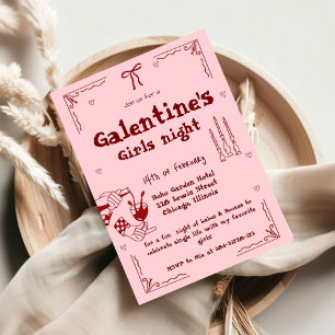 Cartes Pour Fêtes Annuelles Galentine Fête de Nuit entre Filles de la Saint-Va