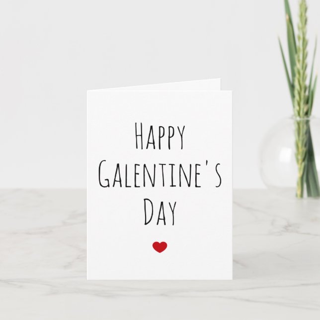Cartes Pour Fêtes Annuelles Galentines Jour mignon Coeur Rouge Meilleur Ami Pe (Devant)