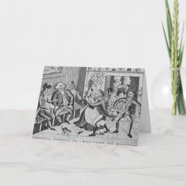Cartes Pour Fêtes Annuelles Gambols de Noël, ou un baiser sous (Devant)